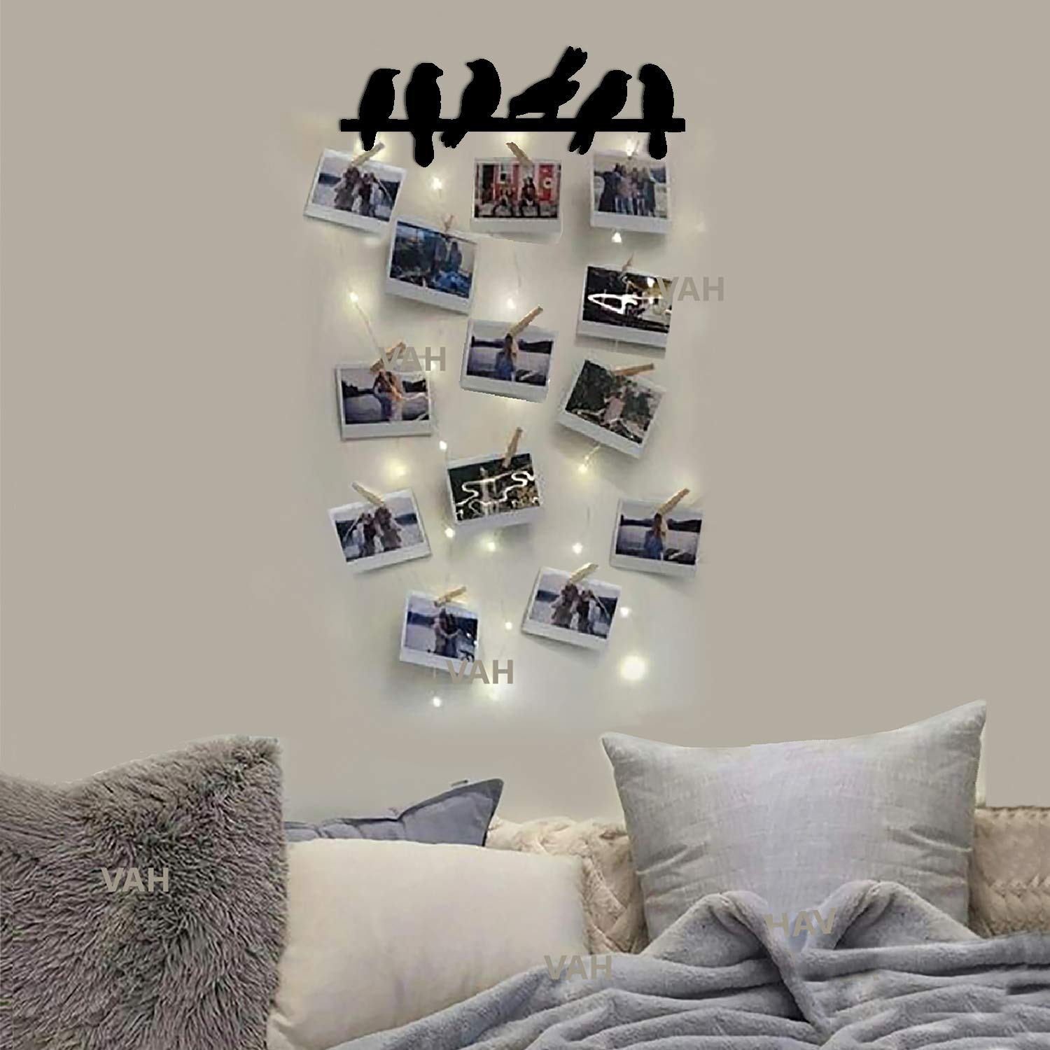 Vah Wooden Photo Frame With Led Light - Photo Wall Hanging, Memories Wall Hanging, Hanging Photo Frames For Wall Decoration, Mom